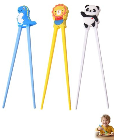 LEEQ 3 Paia Di Bacchette Con Supporto Per L'Utilizzo, Supporto Per Principianti, Bacchette Per Mangiare, Testa Delle Bacchette Rimovibile, Kit Di Apprendimento