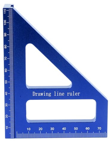 aqxreight Righello di Misurazione Multiangolo 3D in Lega di Alluminio 45 Goniometro da 90 Gradi per la Lavorazione del Legno per Strumento di Layout per Carpentiere Fai da Te (BLUE)