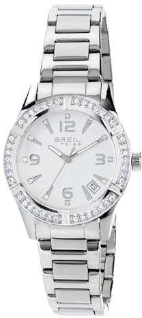 Breil, Collezione C'est Chic, Orologio Donna, Cronografo Donna in Acciaio Lucido, Lunetta con Cristalli, Quadrante Bianco, Cassa 32 mm, Pratica Chiusura, Resistente all'Acqua