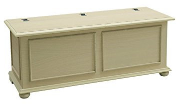 Pieffe Mobili AM1010081 Cassapanca Baule, Legno, Grezzo Non Verniciato, 120 x 42 x 50 cm