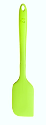 Kochblume Design Teigschaber L | Premium-Silikon | Hitzbeständig | Spülmaschinenfest | 30cm | Farbe: limette