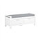 SoBuy Schuhregal Schuhschrank Schuhbank mit Sitzfläche – Sitzbank mit Stauraum & 2 Schubladen – Flur Organizer mit Kissen, Weiß 100x40x40cm, 120kg – FSR74-W
