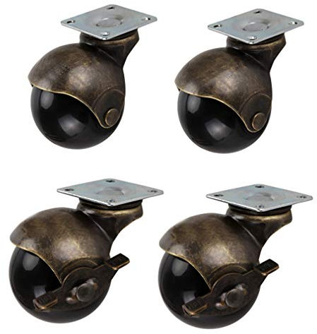 4 Rollen für Möbel,Schwenkrollen,Lenkrollen,Kugelrollen mit Montageplatte,360 ° Drehbare Nylon,Sofa Caster Möbel Ersatzrollen