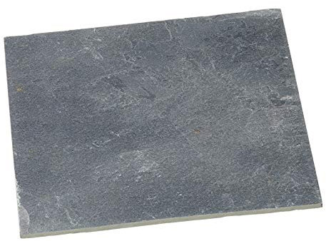 Cepewa Bandeja de pizarra con bordes lisos, 20 cm, bandeja decorativa