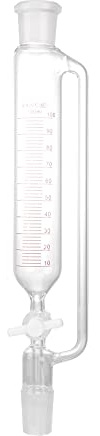 VILLCASE Tropftrichter, zylindrischer Glas-Trichter, Laborbedarf, 100 ml