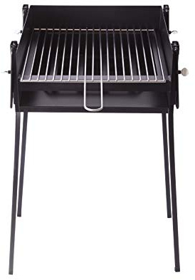 Barbacoa pequeña portátil carbón cuadrada 40x40 de Chapa para Carbón y leña, barbacoa con patas desmontables y parilla, Ideal para Asar Carne, pescado en el exterior