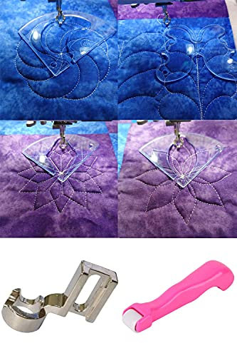 NC Quilting-Lineal-Set, Inklusive 4x Lineale, 1x Linealfuß mit niedrigem Schaft und 1x Nahtbügelrad, 11 cm, Weiß, Metall, Kunststoff