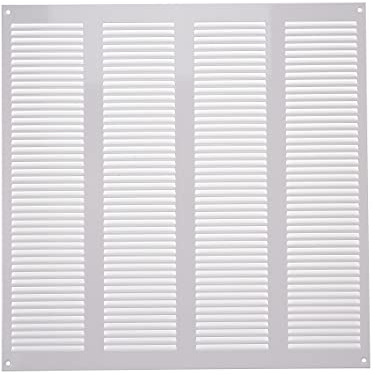 Vent Systems 400 x 400 mm ventilationsgaller – vitt – metallgaller med insektsnät – ventilationsgaller för vägg och tak – inomhus och utomhus – galvaniserat stål frånluftsgaller