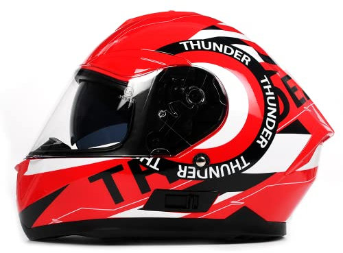 BHR Casco Integrale Moto con Doppia Visiera 814 RIDE | Casco Moto Integrale Omologato ECE con Visiera Doppia Antigraffio | Casco Moto Donna/Uomo con Sgancio Micrometrico | Thunder Red | XL