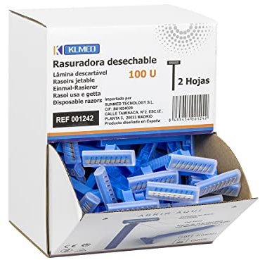 Rasuradoras Desechables | Dos Hojas | Acero Inoxidable con Peine | Minima Fricción | 100 Uds