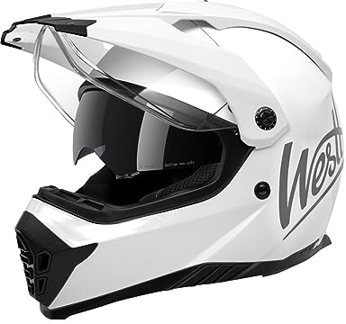 Westt Motocross Helm Integralhelm Motorradhelm ECE 22.06 geprüft – Enduro Helm mit Visier und Sonnenlende für Herren & Damen – Robuste ABS-Schale, Waschbares Innenfutter– ideal für Enduro, Stadt, MTB