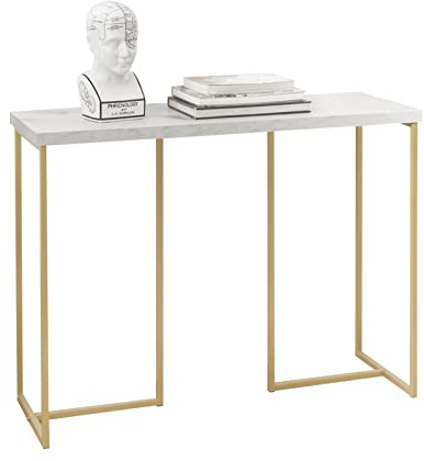 SoBuy FSB58-G Konsolentisch mit goldenem Metallrahmen Flurtisch Dekotisch Sideboard Beistelltisch Wohnzimmer Eingangsbereich BHT ca: 100x75x36cm