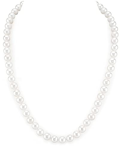 LIHELEI Perlenkette, 6mm Pearl Necklace, Lange Kette Perlenkette für Frauen, Silber Imitation Perle Halskette, Pearl Orb Choker, Perlenkette Damen Perlenkette Herren - 75cm