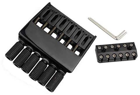 Guyker 6 Saiten Steg Saitenhalter und Bridge Saitenschloss für Headless Gitarre Zubehör Schwarz