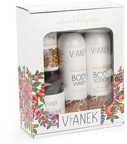 VIANEK Nährende Körperpflege Set - Geschenkset für sensible Körperhaut - Pflegeset mit Naturkosmetik für Frauen und Männer