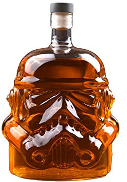 BestAlice Transparenter kreativer Whisky-Dekanter, 750 ml, Whiskey-Dekanter, hergestellt mit Klarglasflasche, Carefe personalisierte Dekanter, Geschenke, Whiskey-Dekanter für Männer