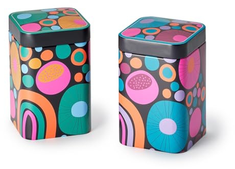 Eigenart Case Cheerful 2er Set Metalldose quadratisch mit Steckverschluss und einer Füllmenge von 100g, TCF7070109