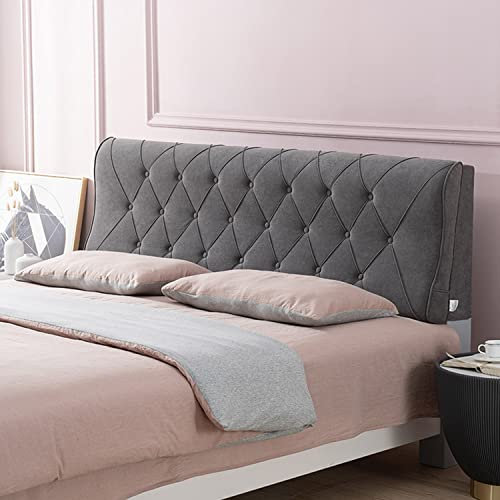 ZZYK Bett Rückenbrett Kristall Samt Gepolsterte Kopfteil Kissen Wandkissen Einfarbig Schlafzimmer Kopfteil Rückenlehne Unterstützung Abnehmbarer Sofabezug,Gray1,No Headboard 59