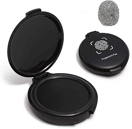 Professionelles Fingerabdruck Stempelkissen,Daumenabdruck Stempelkissen, Schwarzes Daumenabdruck Tintenkissen,Tragbares Stempel Fingerabdruck, Zur Identifizierung und Sicherheit ID, Notarbedarf