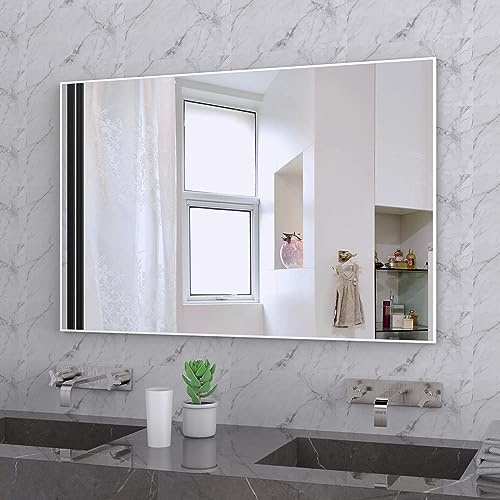 ANYHI Badezimmerspiegel, 91,5 x 61 cm, Wandspiegel, Wandspiegel mit Aluminiumrahmen, rechteckiger Spiegel für Badezimmer, Waschtisch, Schlafzimmer, Wohnzimmer, Eingangsbereich, Wandmontage horizontal