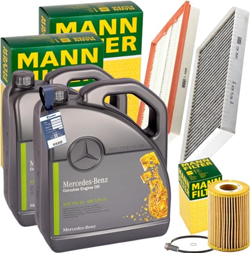 Mann Inspektionspaket+10L 5W-30 Öl | C4265 (LX2037)+CUK3540 (LAK229)+HU821X+V30-2001+MN Kompatibel mit Viano (W639),Vito / Mixto Kasten (W639),Vito Bus (W639)