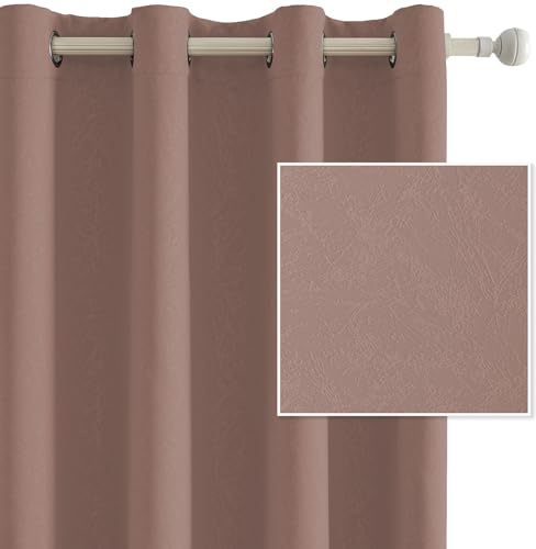 Ystyle Verdunklungsvorhänge 2er Set, Thermovorhang Gegen mit Ösen, 140x240 cm, Modern Gardinen Abdunkelnde Vorhänge Wohnzimmer Schlafzimmer, Schallschutz Vorhang, Rosa Selvatica