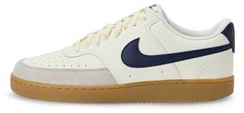 Nike Men's Court Vision Lo SC Lifestyle Shoes, Sail/Midnight Navy-Gum Light Brown, 8