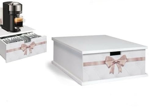Generico Portacapsule Cassetto Portacialde Capsule Caffè Bustine Tè Tisane Legno Ceramica (6 (LEGNO))
