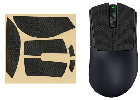 kwmobile Musgreppstejp kompatibel med Razer DeathAdder V3 Pro grepptejp – halkfritt fuskläder – svart