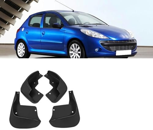Bqieai 4PCS Auto Vorne Hinten Schmutzfänger, Für Peugeot 206 1998-2012 Rad Spritzschutz Kotflügel Staubdicht Schlamm Klappen Car Styling Zubehör