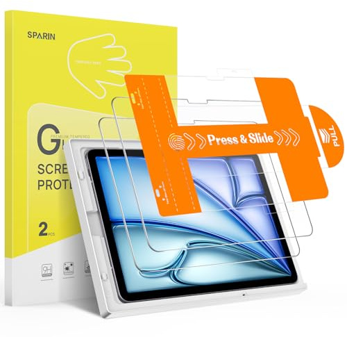 SPARIN Panzer Schutz Glas für iPad Air 11 Zoll M4/M3/M2, 2 Stück | Auto-Installation, Schutzfolie für iPad Air 11 2026/2025/2024, 9H Härte, Anti-Kratzerl, Anti-Bläschen