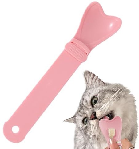 Cat Strip Squeeze Löffel, Cat Strip Squeezer - Herzförmiger Katzenlöffel, Katzen-Snack-Schaufel, Streifen-Quetschlöffel,Katzenfutterlöffel, Katzenleckerli-Löffel, tragbarer Katzenfutterspender für nas