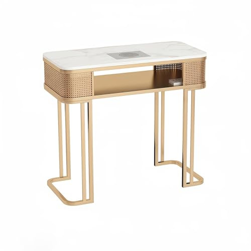 UKETO Tavolo Manicure in Stile Nordico - Tavolo per Unghie con Aspiratore e Presa, Tavolino per Unghie,Ideale per Saloni di Manicure, Centri Benessere, Saloni di Bellezza(Senza sedia)(31.5IN/80CM)
