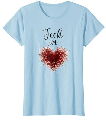 Jeck im Herz Kölle Alaaf Helau Karneval Konfetti Fasching T-Shirt