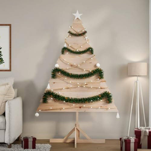 Rantry Dekorativer Weihnachtsbaum aus Holz, 180 cm, aus Massivholz, Weihnachtsdekoration, Weihnachtsbaum, künstlicher Weihnachtsbaum, dünne Halterung für Möbel