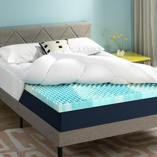 Best Price Mattress 4 Inch Pillowtop Mattress Topper and Pad Combo, 2 Inch Egg Crate Foam Mattress Topper, 2 Inch Plush Mattress Pad, Certified Safe Foam and Fabric, Full