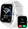 Smart Watches for Men Android iPhone, [1.8 LCD Screen] Smartwatch Fitness Tracker with Bluetooth Calls, AI Control, Heart Rate/SpO2/Sleep Monitor, 12 Days Battery, IP68 Waterproof - White