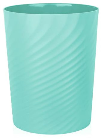 Sinoba Corbeille à papier 8008 - En plastique - Idéale pour chambre d'enfant, bureau, cuisine - Hauteur : 32 cm - 12 l - Bleu menthe