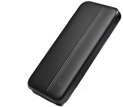 Ewent Power Bank 10000mAh UltraSlim PD 22.5W, Carga Rápida, 3 Puertos (Tipo C + USB-A), Cargador Portátil para iPhone 15, Samsung S24/S23/S22, Xiaomi, Huawei, iPad - Negro