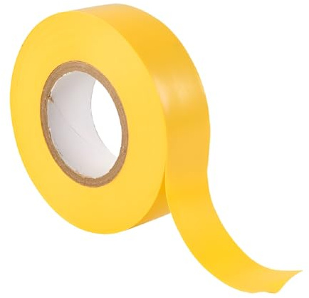TERF® 1 paquete de cinta eléctrica amarilla de 19 mm x 33 m (108 pies) cinta aislante de PVC autoadhesiva fuerte para aislar reparación, proteger cables eléctricos y amplio uso de cinta de sellado