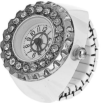 LIFKOME Modische Damen Ringuhr Mit Diamantbesatz Analoges Zifferblatt Eleganter Schmuckring Armbanduhr Präzise Fingeruhr Vielseitiger Schmuck Für Alltag Geschenkidee Für Frauen