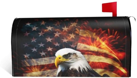 LHBWCVN Coperture magnetiche per cassette postali antincendio con bandiera americana, copertura decorativa per cassetta delle lettere di benvenuto, decorazione per cassetta postale di benvenuto per