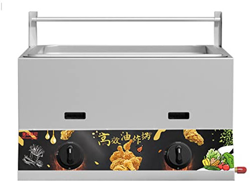 Friteuse à gaz professionnelle 22 l, friteuse de table en acier inoxydable au proxydable au propane, friteuse à frites pour cuisine de restaurant familial, avec panier à friture et couvercle
