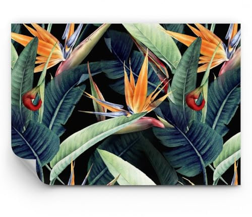 ARTTOR Papier Peint Autocollant Panoramique Deluxe - Plantes Tropicaux Fleur - 100x70 cm - Revêtement mural décoration Moderne Décoration Wallpaper Muraux Photo Salon Chambre - WF4AA100x70-5093