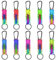 HENGBIRD Schlüsselband Karabiner 10 Stück Set - Paracord Schlüsselanhänger Bunt Geflochten mit D-Ring & Clip - Outdoor Lanyard für Rucksack Camping Kindergeburtstag