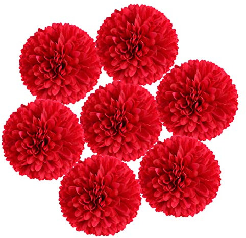 Mobestech 50 Stück Künstliche Chrysanthemen Realistische Hochzeits und Party Dekoration Blumen für DIY Projekte Valentinstag und Festtagsverzierungen Große Rote Blüten Durchmesser