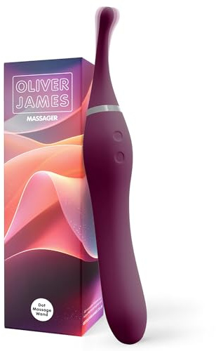 Clitoral Vibrator Wand with Vibrating Tail by Oliver James - 10 Pleasure Modes, Showerproof Silicone Wand Vibrator for Women, USB Rechargeable Sex Toys for Her (Deep Purple)
