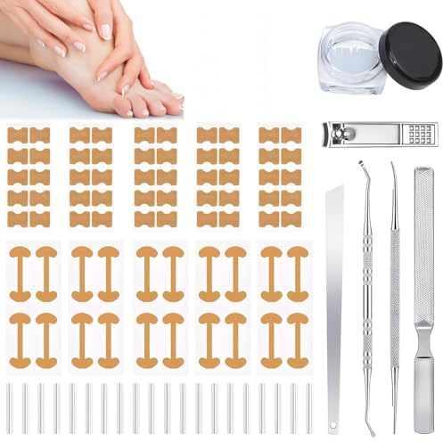 Evadollina Uñas Encarnadas, Conjunto de Uñas Encarnadas, Set de Pedicura de 36 Piezas, Corrector de Uñas, Corrector de Uñas para Pies, Uña Encarnada, Pedicura