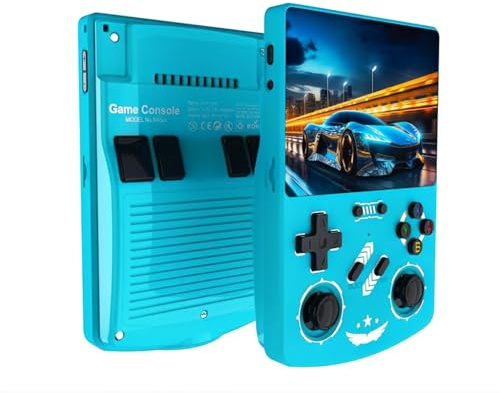 R40XX Retro Handheld Game Console with 64G 4.2 Inch IPS Screen Built-in 18000+ Classic Games Open Source Linux System Portable Pocket Video Player with 4000mah Battery (Blue)