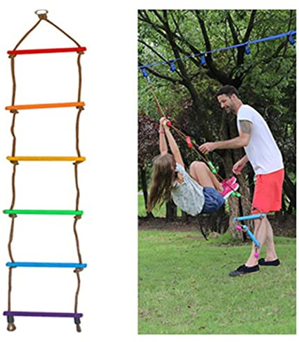 Alomejor Échelle de Corde d'escalade pour Enfants, Grimpeur coloré à Forte Traction pour équipement de Jeu de Parc à Domicile
